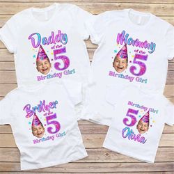 custom face birthday party shirt, family birthday shirt, personalized birthday shirt, girl birthday gift