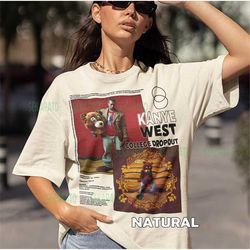 vintage bootleg inspired tee | graphic unisex tee | kanye west shirt, college dropout aesthetic pop album tee kd01