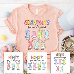 easter grandma shirt, custom grandma easter shirt with kids names, cute easter shirts for women, grandmas little bunnies