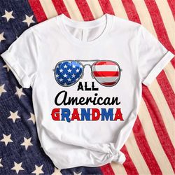 all american grandma us flag for matching 4th of july t-shirt, mom grandpa gift, happy independence shirt