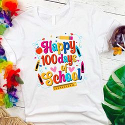 teacher t shirt, happy 100 days of school shirt, back to school tshirt, kindergarten shirts,teacher gift