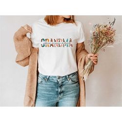 custom grandma shirt with grandkids names, leopard print personalized nana tee, mother's day shirt, custom names tshirt,
