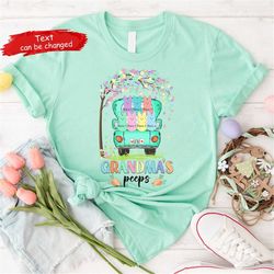 grandma shirt, personalized grandma's peeps easter shirt, mom nana gigi mimi easter's day shirt, custom kids name shirt,