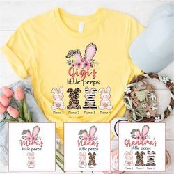 personalized grandma easter t-shirt, easter grandma bunny shirt, grandma shirt with grandkids name, gifts for nana mimi,