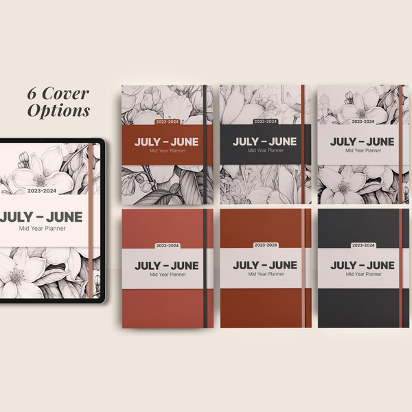 Minimalist Mid Year Digital Planner, July 2023 June 2024, Dated daily, monthly and weekly planner, Monday Sunday Start (9).jpg
