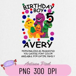 Barney & Friends Birthday Png Personalized Png Custom Bday Party Supplies Personalised Png