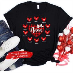 personalized grandma grandkids shirt, custom valentine sweethearts nana mimi mom shirt, funny valentine matching kids na