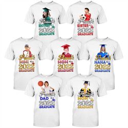 proud mom dad of graduate shirt, custom photo graduation shirt, class of 2022, personalized name graduation family shirt