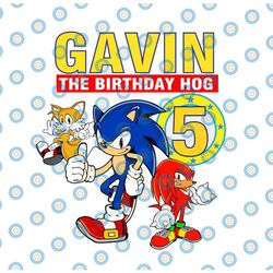 sonic birthday svg sonic tails knuckles party theme svg, personalized name and age svg, family svg gift birthday raglan