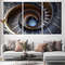 Abstract Architecture Canvas Wall Art, Vatican Museum 3 Piece Multi Canvas, Abstract Circular Stairs Triptych Canvas