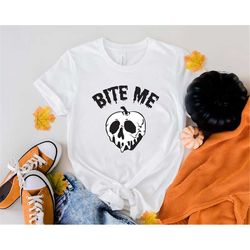 Bite Me Halloweeen Shirt, Halloween Shirt, Apple Skull Halloween Shirt, Halloween Family Shirt, Funny Halloween Tee, Hal