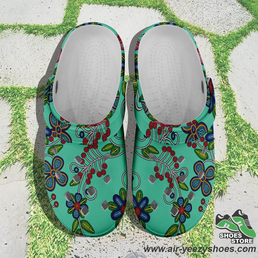 Midnight Garden Turquoise Muddies Unisex Crocs Shoes.jpg