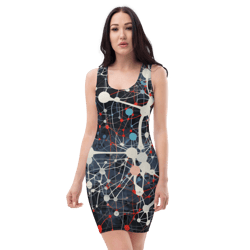 all over printed women cut and hand sewn made especially bodycon dress fitted dresses sleeveless sexy party wear