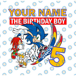 sonic and friends birthday digital design, personalize birthday gift png, sonic the hedgehog game sublimation png