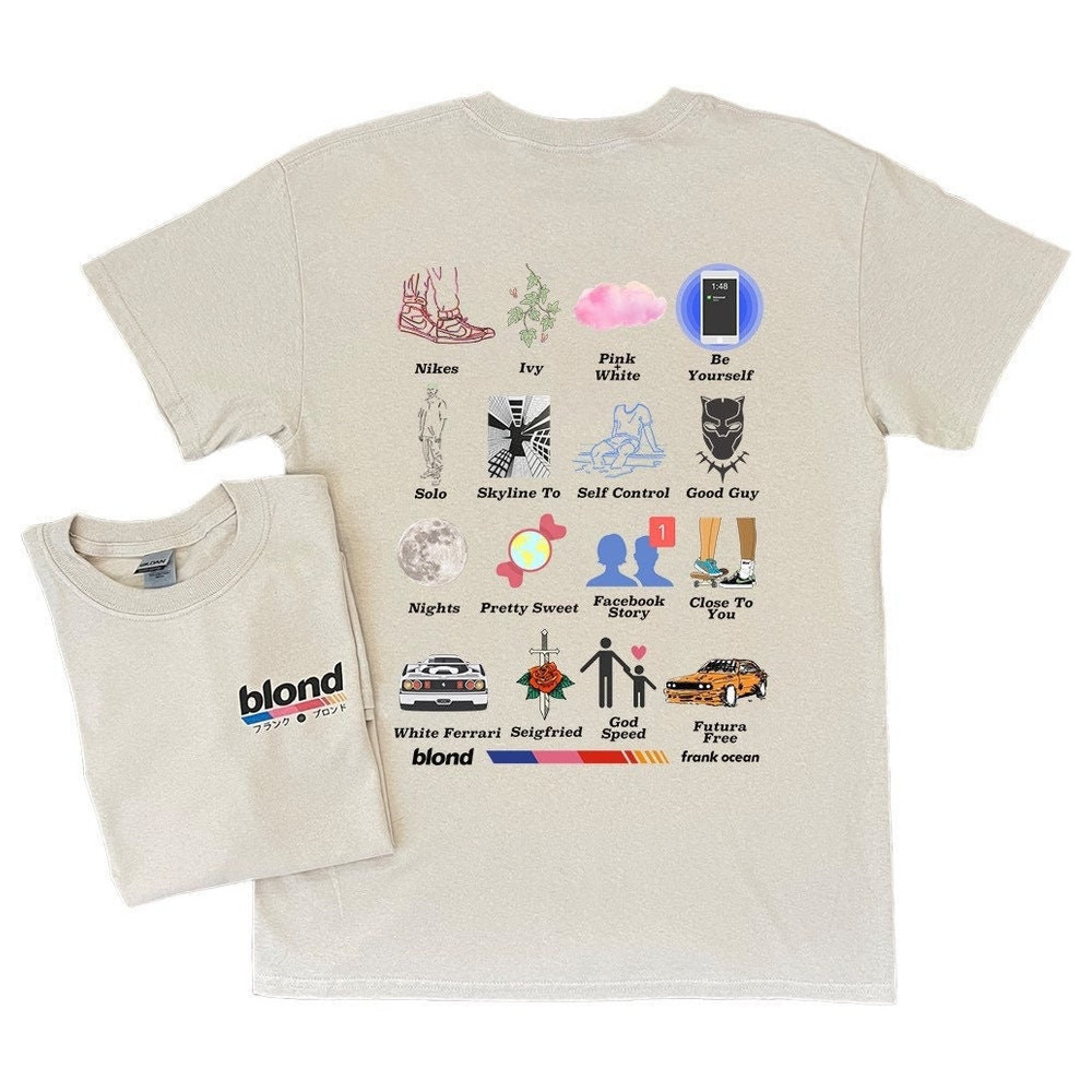 Frank Ocean BLOND Album Short Sleeve T Shirt Blond t shirt Gift Vintage look - 1.jpg
