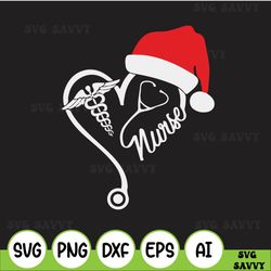 nurse santa heart christmas svg, christmas, christmas svg, christmas svg files