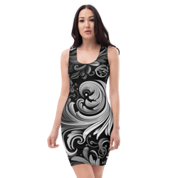 all over printed women cut and hand sewn made especially bodycon dress fitted dresses sleeveless sexy party wear