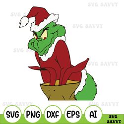 The Grinch Santa Christmas Funny Svg, Dxf, Png Digital