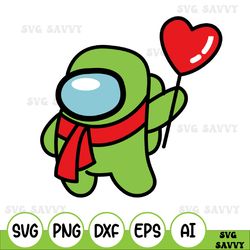 among us heart 2022 valentine svg, dxf, png digital