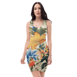 all over printed women cut and hand sewn made especially bodycon dress fitted dresses sleeveless sexy party wear