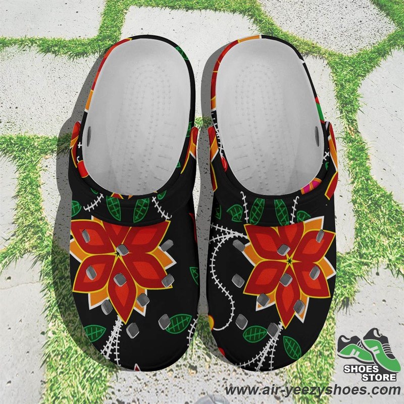 Floral Beadwork Six Bands Muddies Unisex Crocs Shoes.jpg