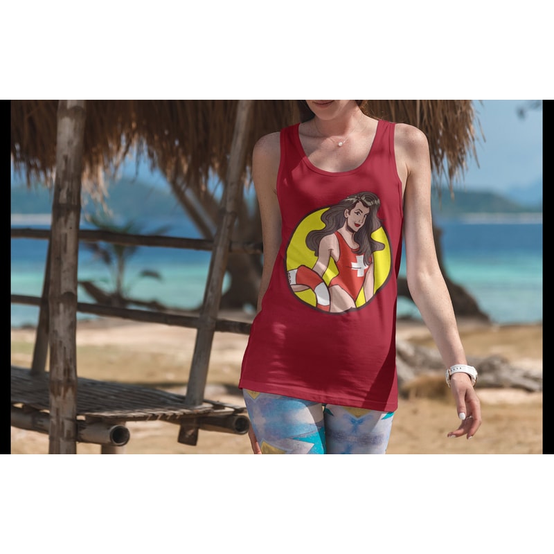 Female Lifeguard Tank Top, Summer Tank Top, Ladies Tank Top, Fitted Tank Top - 1.jpg