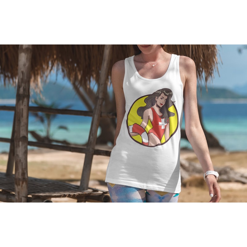 Female Lifeguard Tank Top, Summer Tank Top, Ladies Tank Top, Fitted Tank Top - 3.jpg