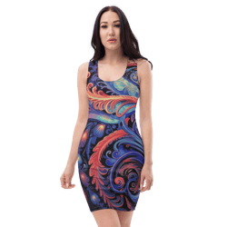 all over printed women cut and hand sewn made especially bodycon dress fitted dresses sleeveless sexy party wear