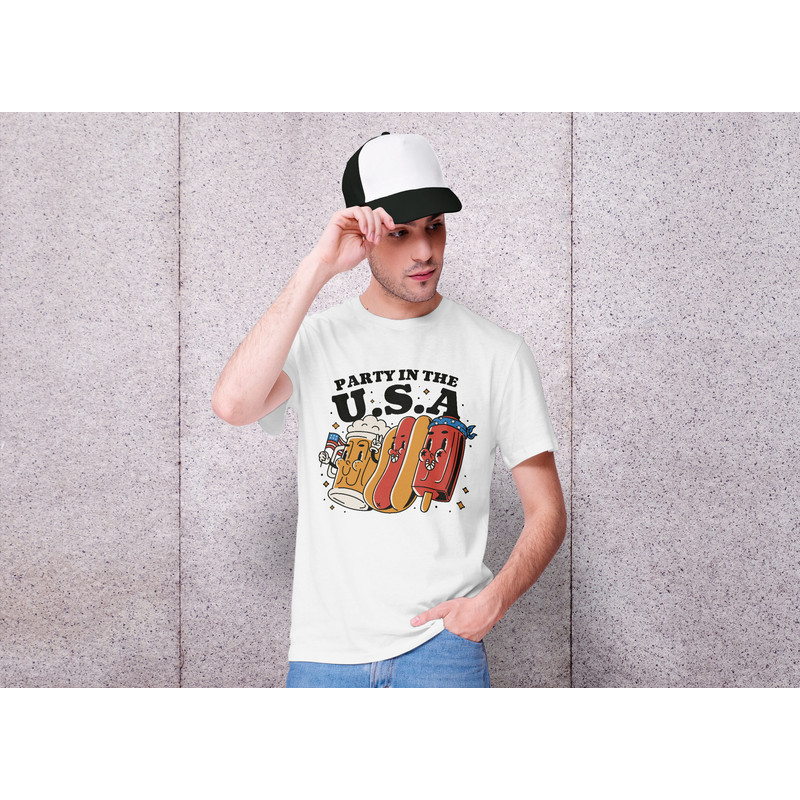 Party in the USA T-Shirt, 4th of July Shirt, Independence Shirt, 4th of July Party T-Shirt, Beer and Hotdog Shirt - 2.jpg