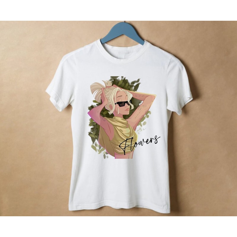 Miley Flowers Shirt, Miley Chibi White T-Shirt, Miley Classic Shirt, RnB Singer Rapper Shirt, Gift For Her, Vintage Style Shirt - 1.jpg