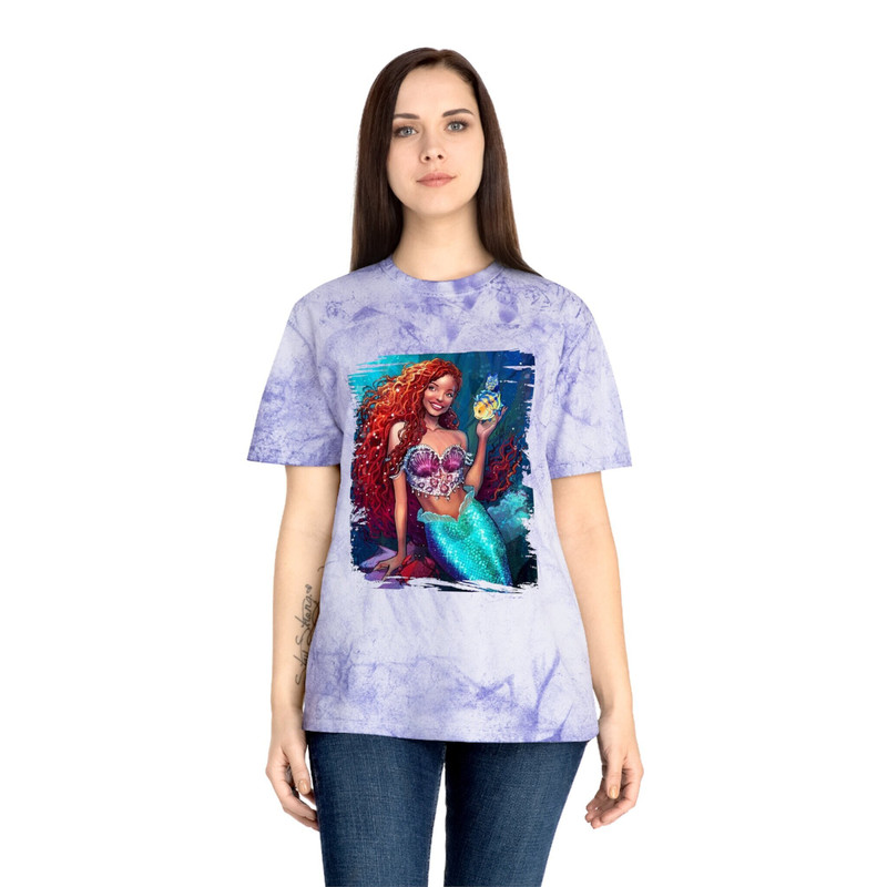 Women Little Mermaid Shirt, Princess Ariel T-Shirt, Color Blast T-Shirt, Tie Dye Shirts - 1.jpg