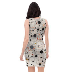 all over printed women cut and hand sewn made especially bodycon dress fitted dresses sleeveless sexy party wear
