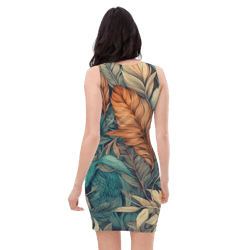 all over printed women cut and hand sewn made especially bodycon dress fitted dresses sleeveless sexy party wear