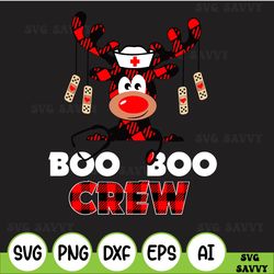 christmas boo boo crew svg, plaid reindeer png, nurse christmas svg, nurse crew svg, instant download, ready to press