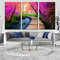 Beautiful Scenery Canvas Wall Art, Wooden Path Colorful Forest Autumn 3 Piece Canvas, Natural World Heritage Canvas