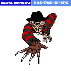 Freddy Krueger Svg, Freddy Krueger Face Svg, Horror Movie Character Svg, Halloween Svg, Png Dxf Eps File