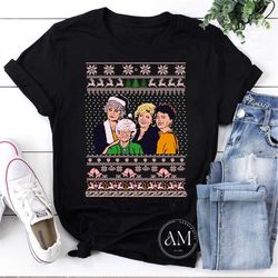 golden girls christmas essential vintage t-shirt, golden christmas shirt, for christmas shirt, golden girls xmas shirt