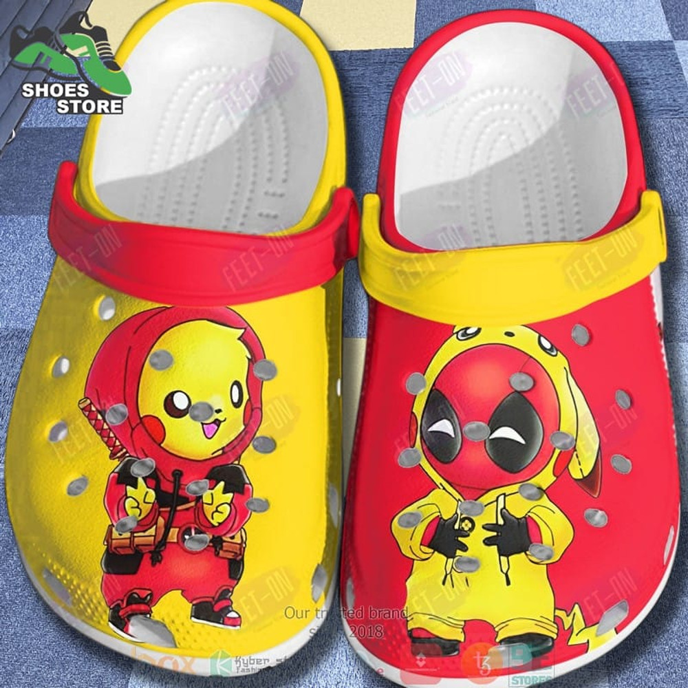 Pikachu And Stitch Deadpool Skin Crocs Shoes.jpg