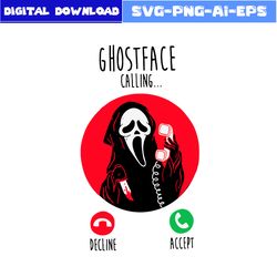 ghostface calling halloween svg, ghostface svg, ghost svg, halloween svg, png eps file
