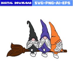 gnome halloween svg, gnome witch svg, witch svg, gnome svg, halloween svg, png dxf eps file