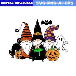 gnomies halloween svg, bat svg, pumpkin svg, black cat svg, gnome svg, halloween svg, png dxf eps file
