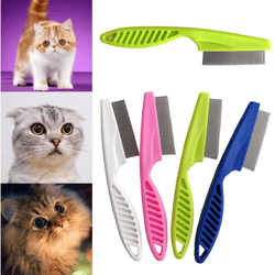 Pet Hair Shedding Comb Stainless Steel Flea Comb for Cat Dog Pet Comfort Cats Flea Hair Grooming Comb Dog Cat Fur Remova