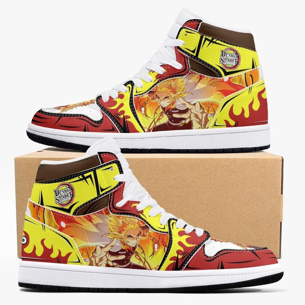 Demon Slayer Rengoku JD1 Shoes, Sakata Gintoki Gintama Jordan 1 Shoes, Sakata Gintoki Gintama Sneaker Shoes