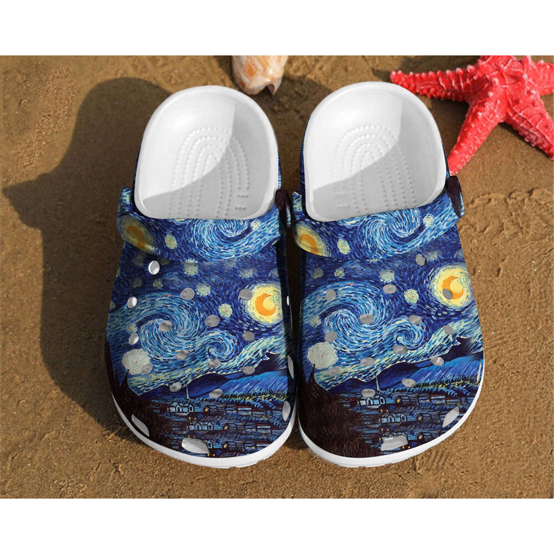 Starry Night Vincent Van Gogh Paintings Design Unisex Birthday Gifts Crocs Clog Shoes.jpg