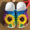 Sunflower Hippie Pattern Girl Classic Style Birthday Crocs Clog Shoes.jpg