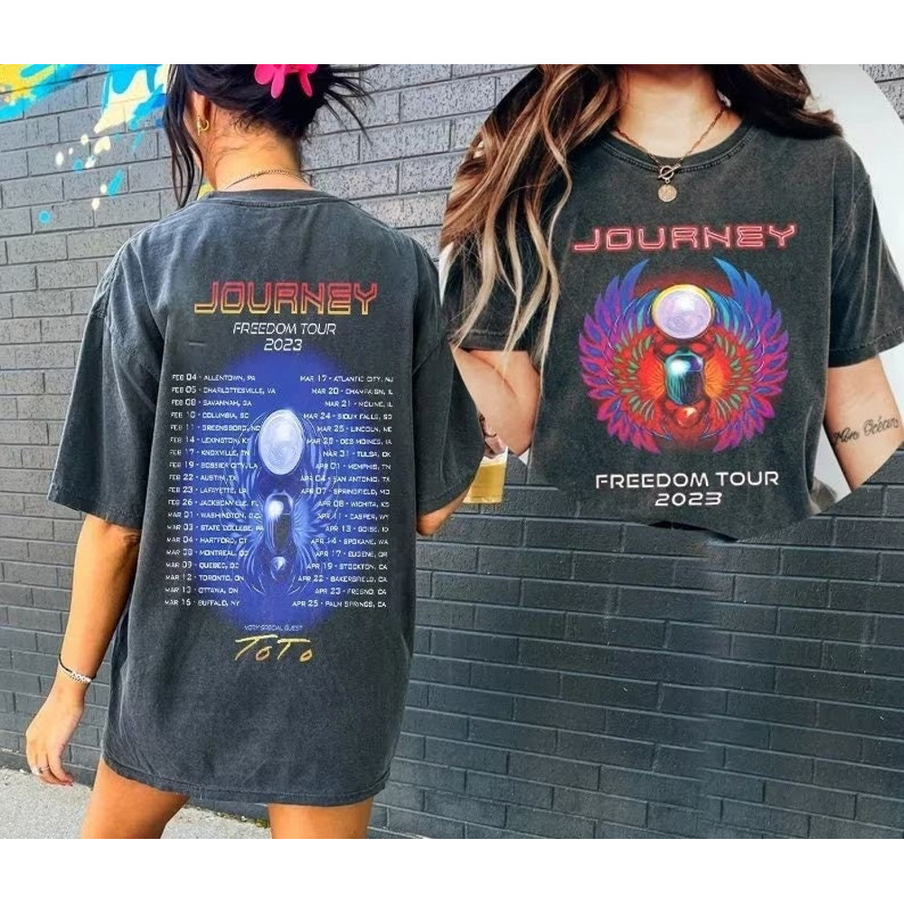 Journey Freedom Tour 2023 Sweashirt, Journey 50th Anniversary, Journey Tour 2023, Journey Concert Shirt, Journey Fan Gift, Rock Tour Shirt - 1.jpg