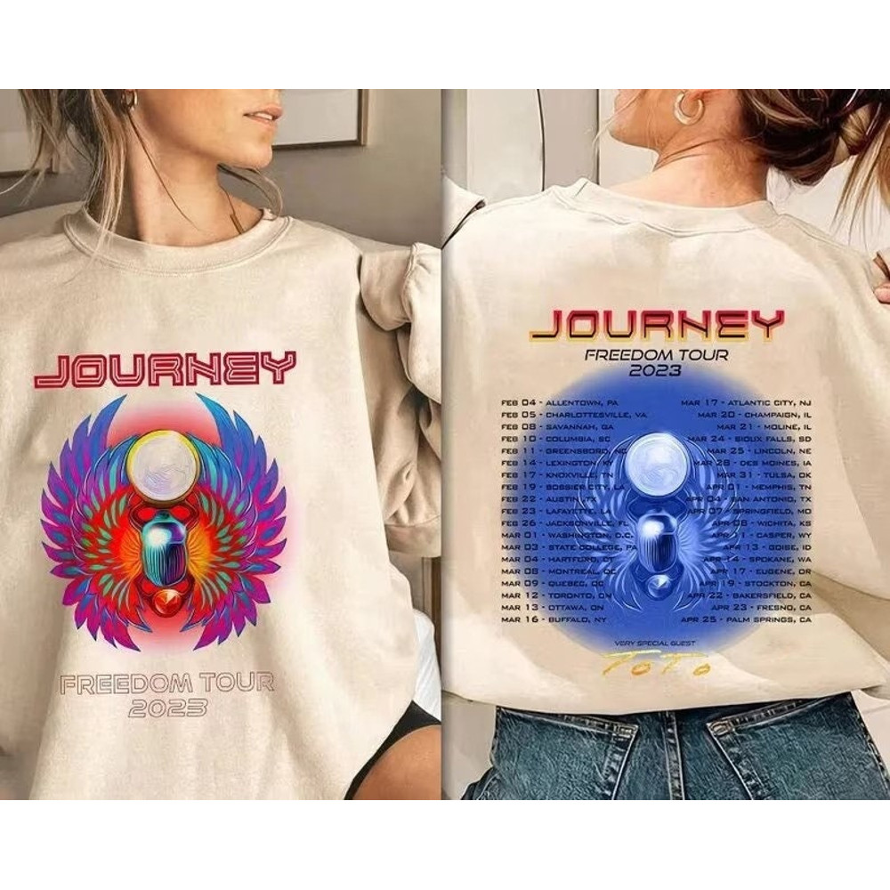 Journey Freedom Tour 2023 Sweashirt, Journey 50th Anniversary, Journey Tour 2023, Journey Concert Shirt, Journey Fan Gift, Rock Tour Shirt - 2.jpg