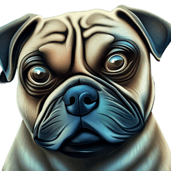 Surprised Dog Face - Expressive Digital Art