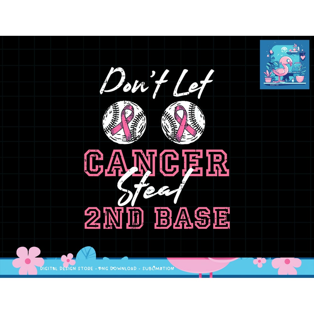 Baseball 2nd Base Pink Ribbon Breast Cancer Awareness Gift T-Shirt copy.jpg
