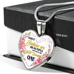 women necklace heart charm necklace god creation heart chain charm necklace for women mom daughter